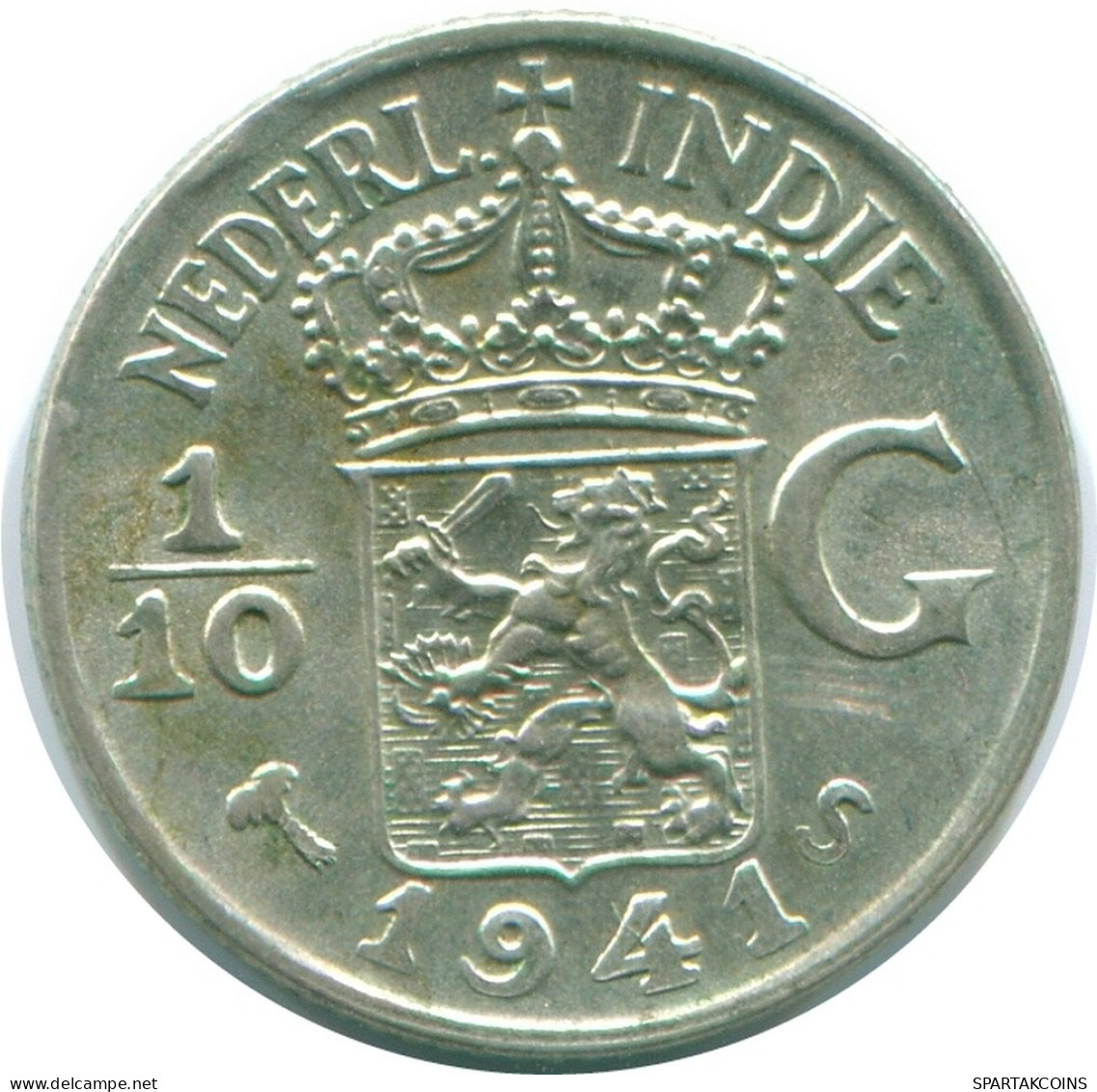 1/10 GULDEN 1941 S INDIAS ORIENTALES DE LOS PAÍSES BAJOS PLATA #NL13614.3.E.A - Indes Néerlandaises