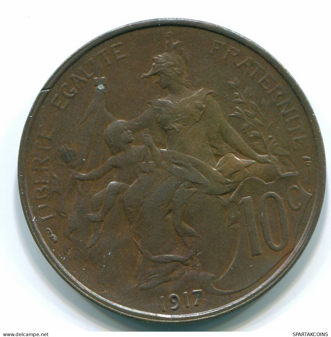 10 CENTIMES 1917 FRANCE Coin XF+ #FR1061.29.U.A - 10 Centimes