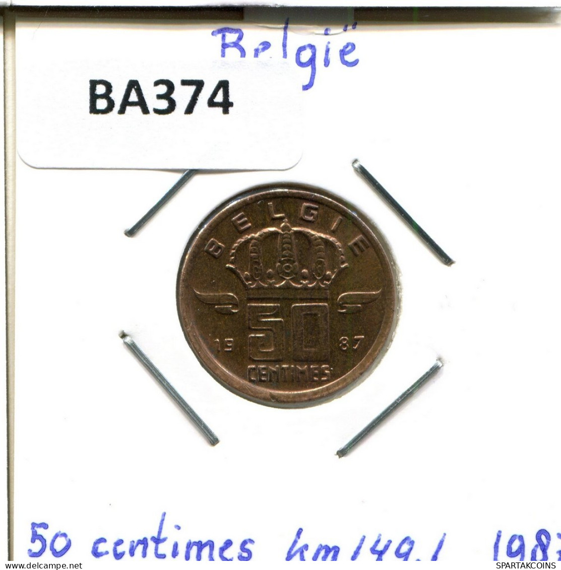 50 CENTIMES 1987 DUTCH Text BÉLGICA BELGIUM Moneda #BA374.E.A - 50 Cents