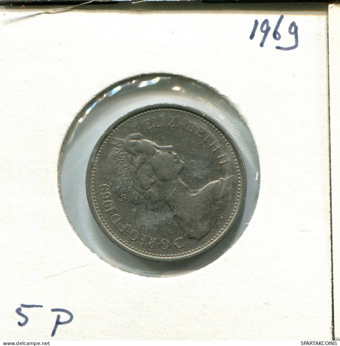 5 NEW PENCE 1969 UK GROßBRITANNIEN GREAT BRITAIN Münze #AU824.D.A - Andere & Zonder Classificatie