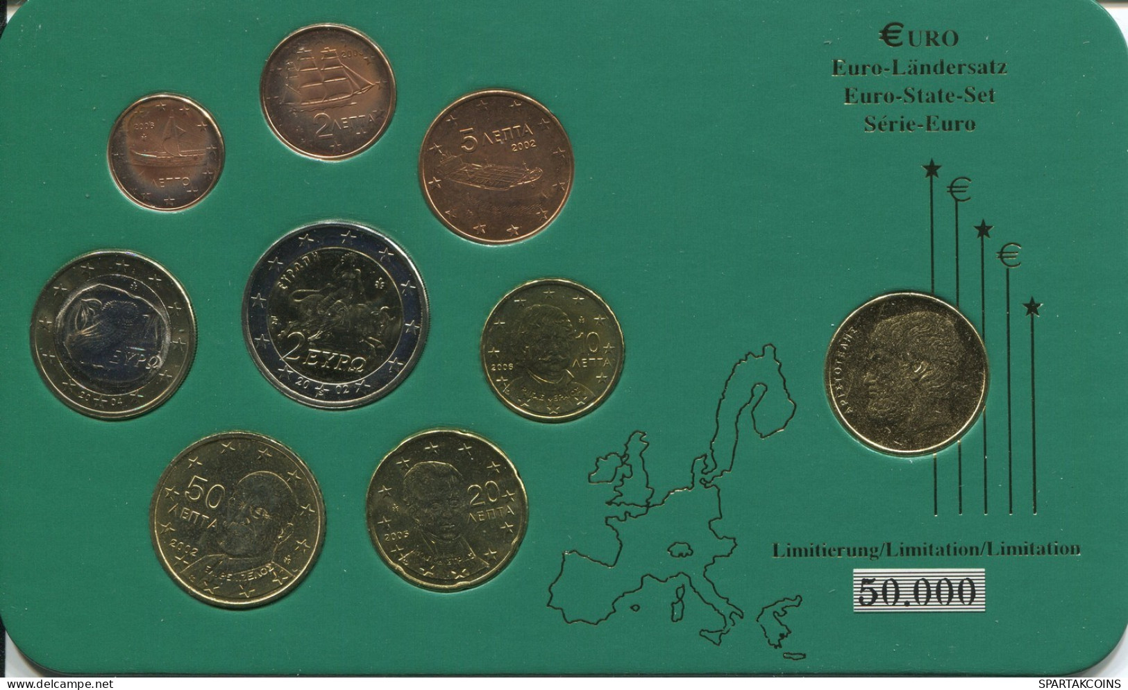 GRIECHENLAND GREECE 2002-2006 EURO SET + MEDAL UNC #SET1231.16.D.A - Greece