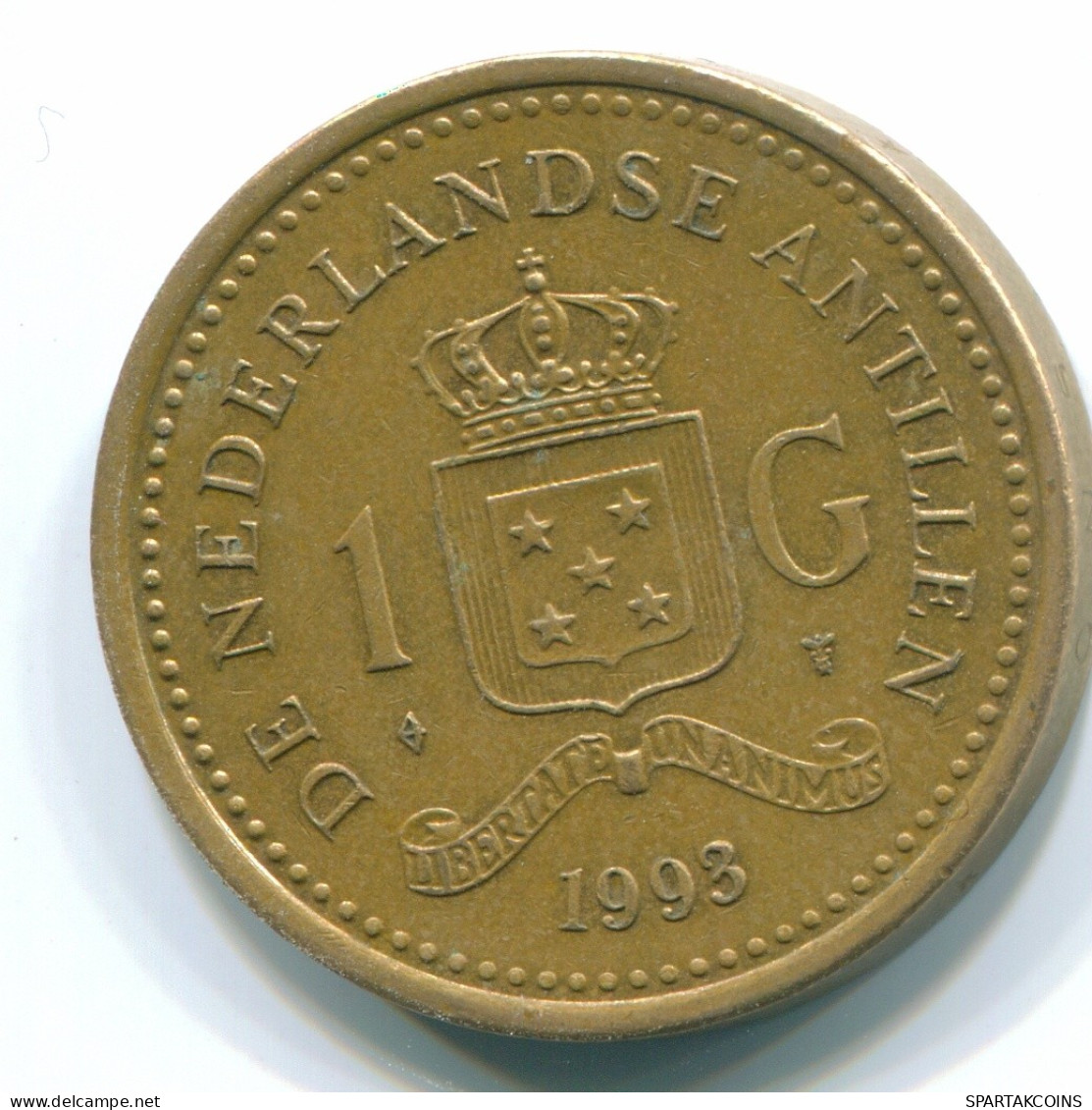 1 GULDEN 1993 NIEDERLÄNDISCHE ANTILLEN Aureate Steel Koloniale Münze #S12164.D.A - Niederländische Antillen