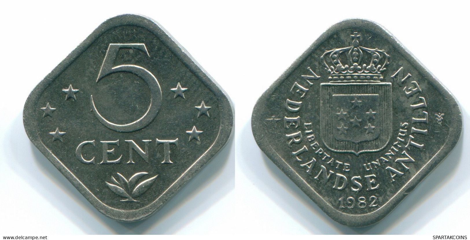 5 CENTS 1982 NIEDERLÄNDISCHE ANTILLEN Nickel Koloniale Münze #S12353.D.A - Niederländische Antillen