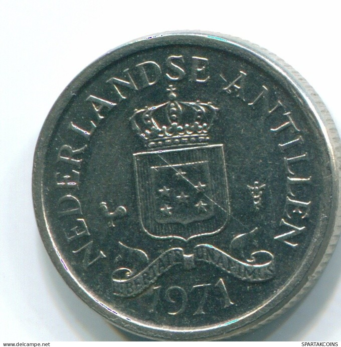 10 CENTS 1971 ANTILLES NÉERLANDAISES Nickel Colonial Pièce #S13467.F.A - Niederländische Antillen