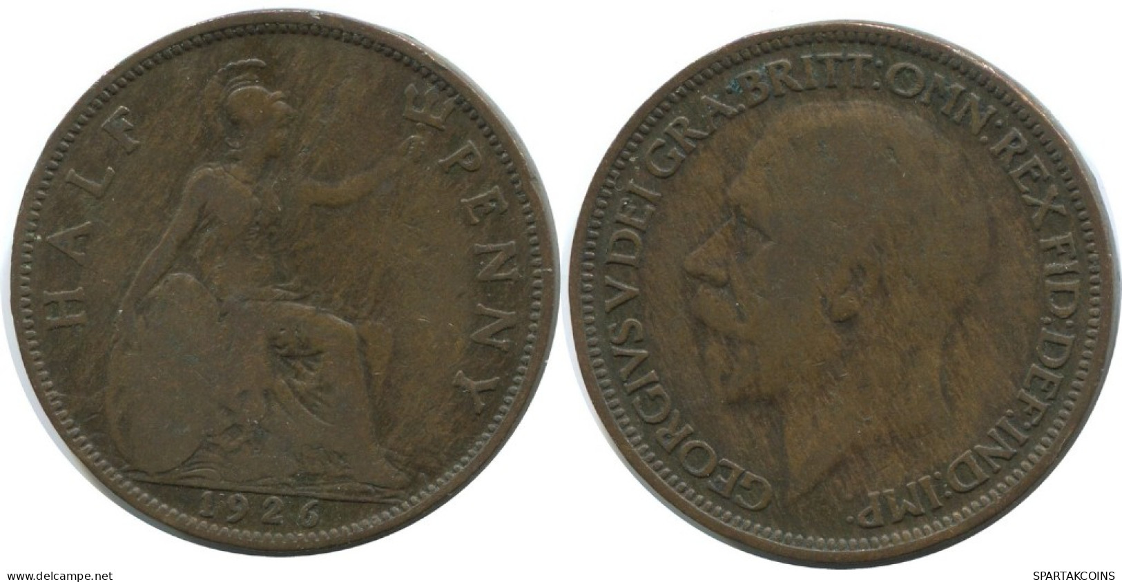 HALF PENNY 1926 UK GBAN BRETAÑA GREAT BRITAIN Moneda #AG802.1.E.A - C. 1/2 Penny