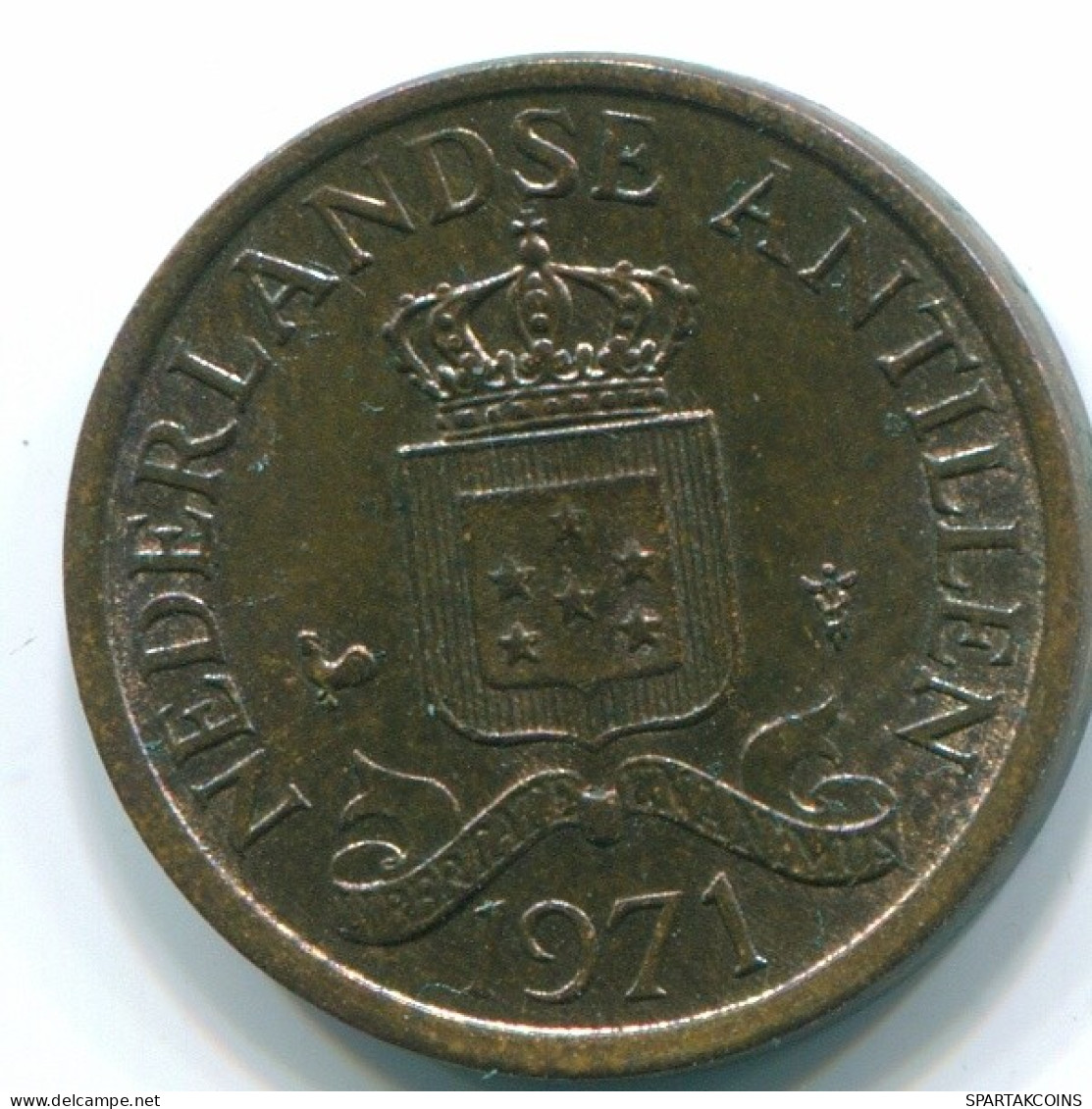 1 CENT 1971 NIEDERLÄNDISCHE ANTILLEN Bronze Koloniale Münze #S10615.D.A - Niederländische Antillen