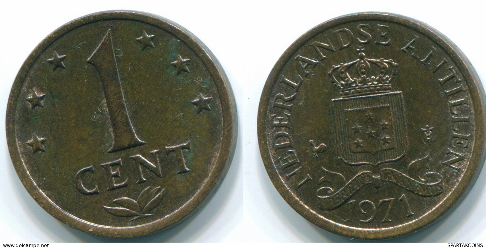 1 CENT 1971 NIEDERLÄNDISCHE ANTILLEN Bronze Koloniale Münze #S10615.D.A - Niederländische Antillen