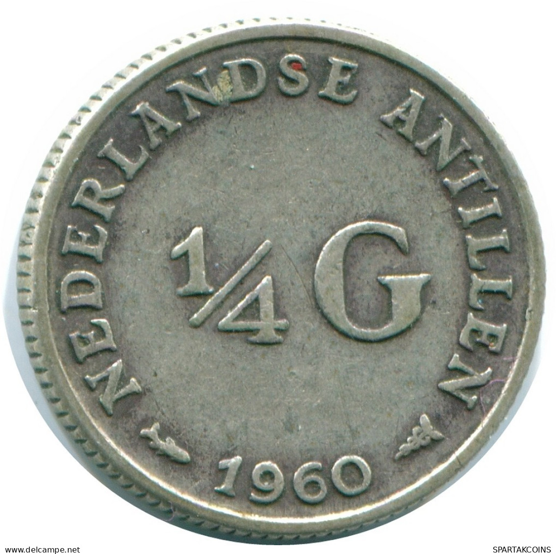 1/4 GULDEN 1960 ANTILLAS NEERLANDESAS PLATA Colonial Moneda #NL11076.4.E.A - Netherlands Antilles