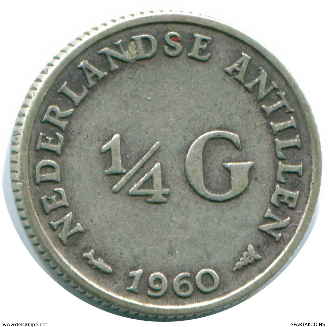 1/4 GULDEN 1960 ANTILLAS NEERLANDESAS PLATA Colonial Moneda #NL11076.4.E.A - Nederlandse Antillen