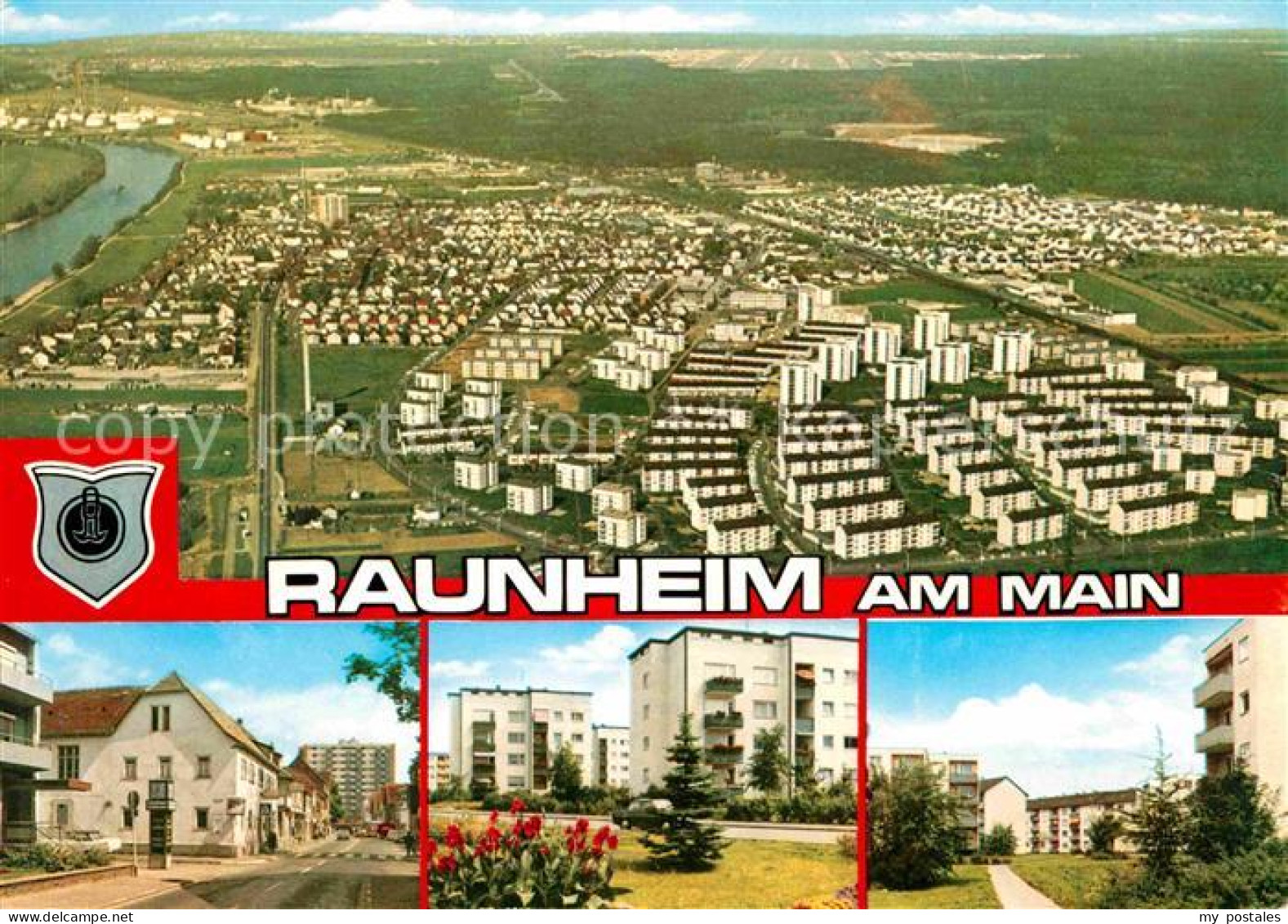 72724220 Raunheim Siedlung Hochhaeuser Fliegeraufnahme Raunheim - Sonstige & Ohne Zuordnung
