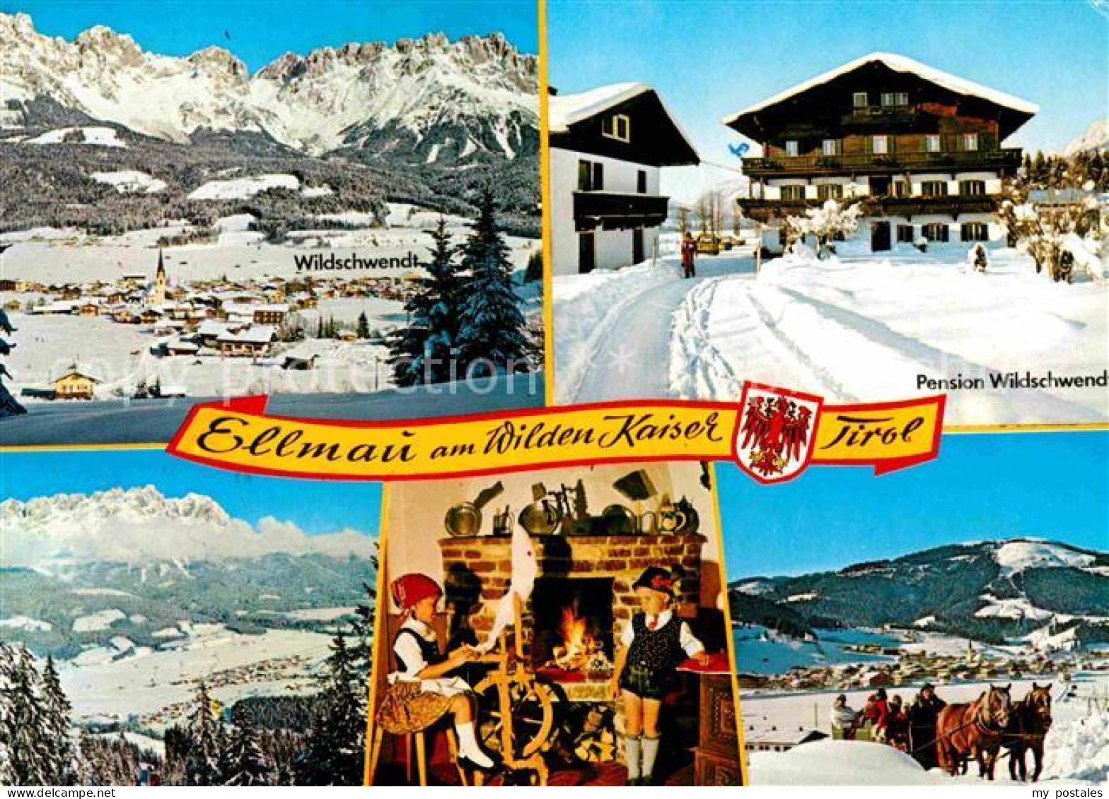 72724216 Ellmau Tirol Pension Wildschwendt Winterpanorama Wilder Kaiser Kaiserge - Sonstige & Ohne Zuordnung