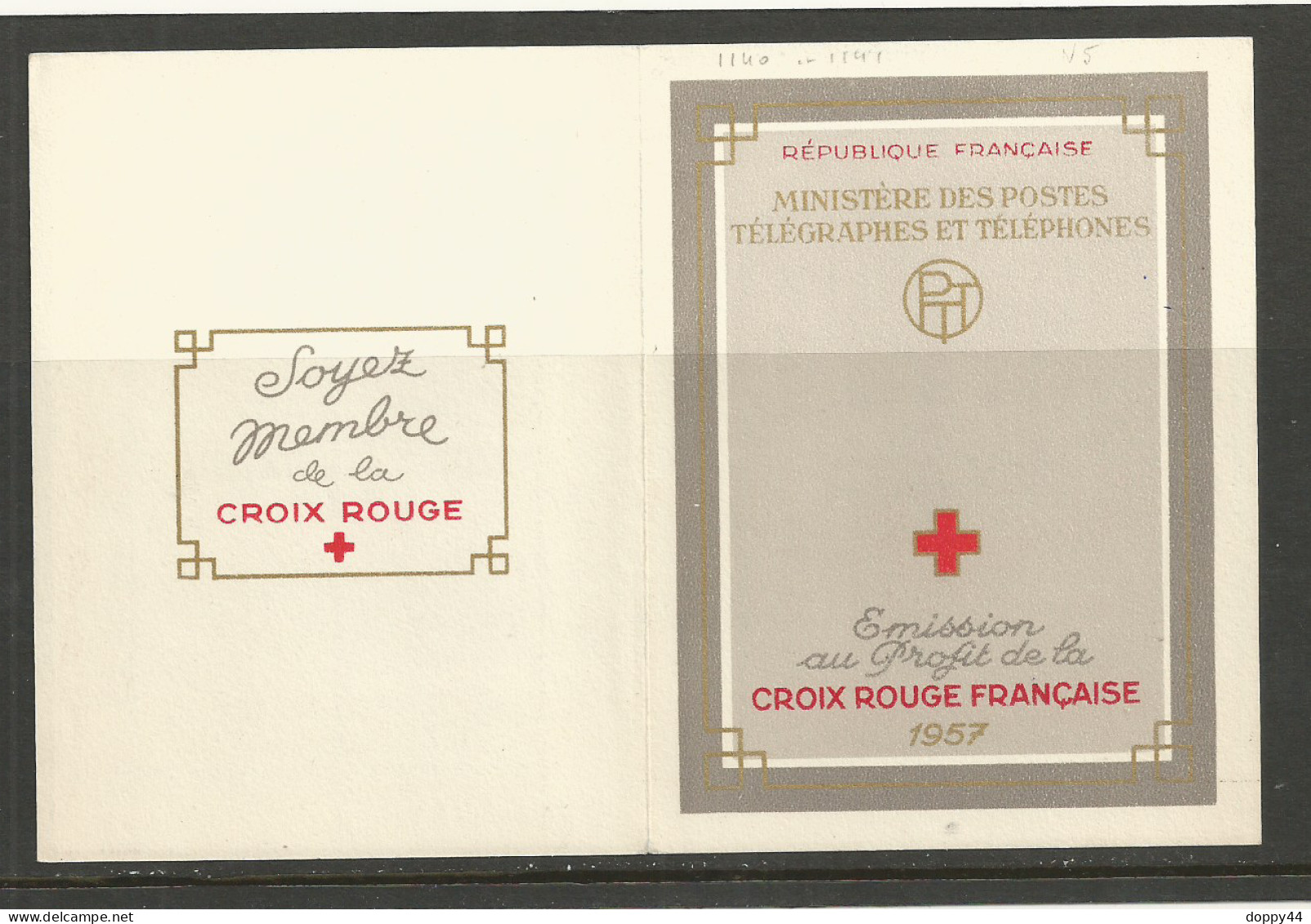 CARNET CROIX ROUGE N° 2006 ANNEE 1957 NEUF SUPERBE COTE 90 EUROS. - Croix Rouge