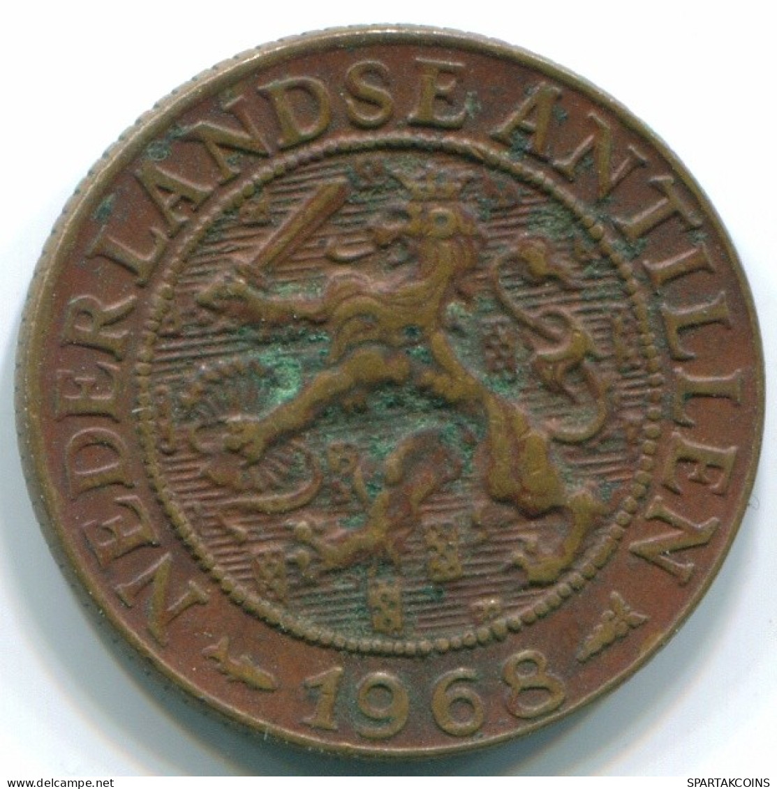 1 CENT 1968 NIEDERLÄNDISCHE ANTILLEN Bronze Fish Koloniale Münze #S10820.D.A - Niederländische Antillen