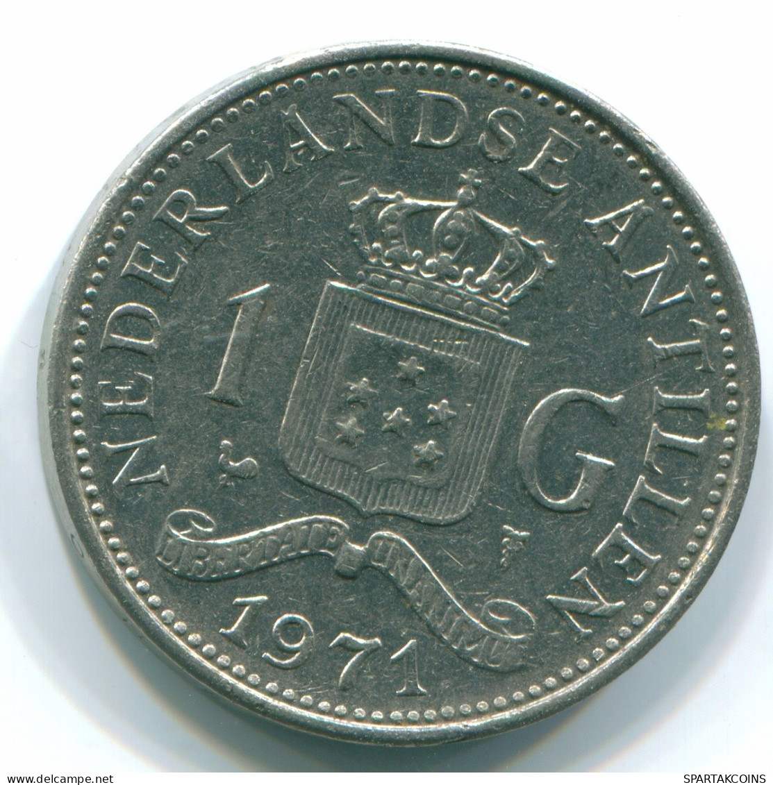 1 GULDEN 1971 NETHERLANDS ANTILLES Nickel Colonial Coin #S11955.U.A - Antilles Néerlandaises