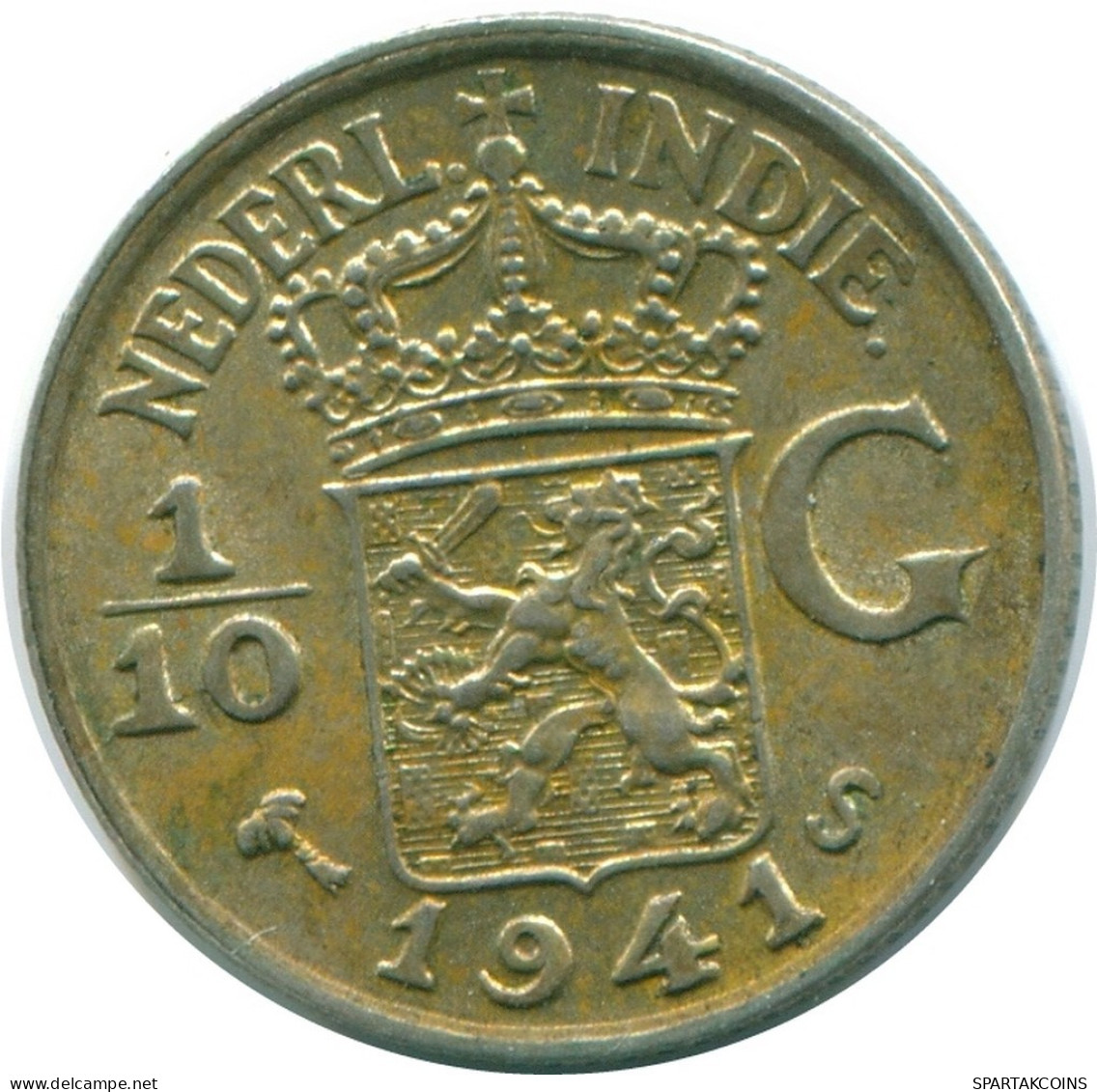 1/10 GULDEN 1941 P NETHERLANDS EAST INDIES SILVER Colonial Coin #NL13744.3.U.A - Dutch East Indies