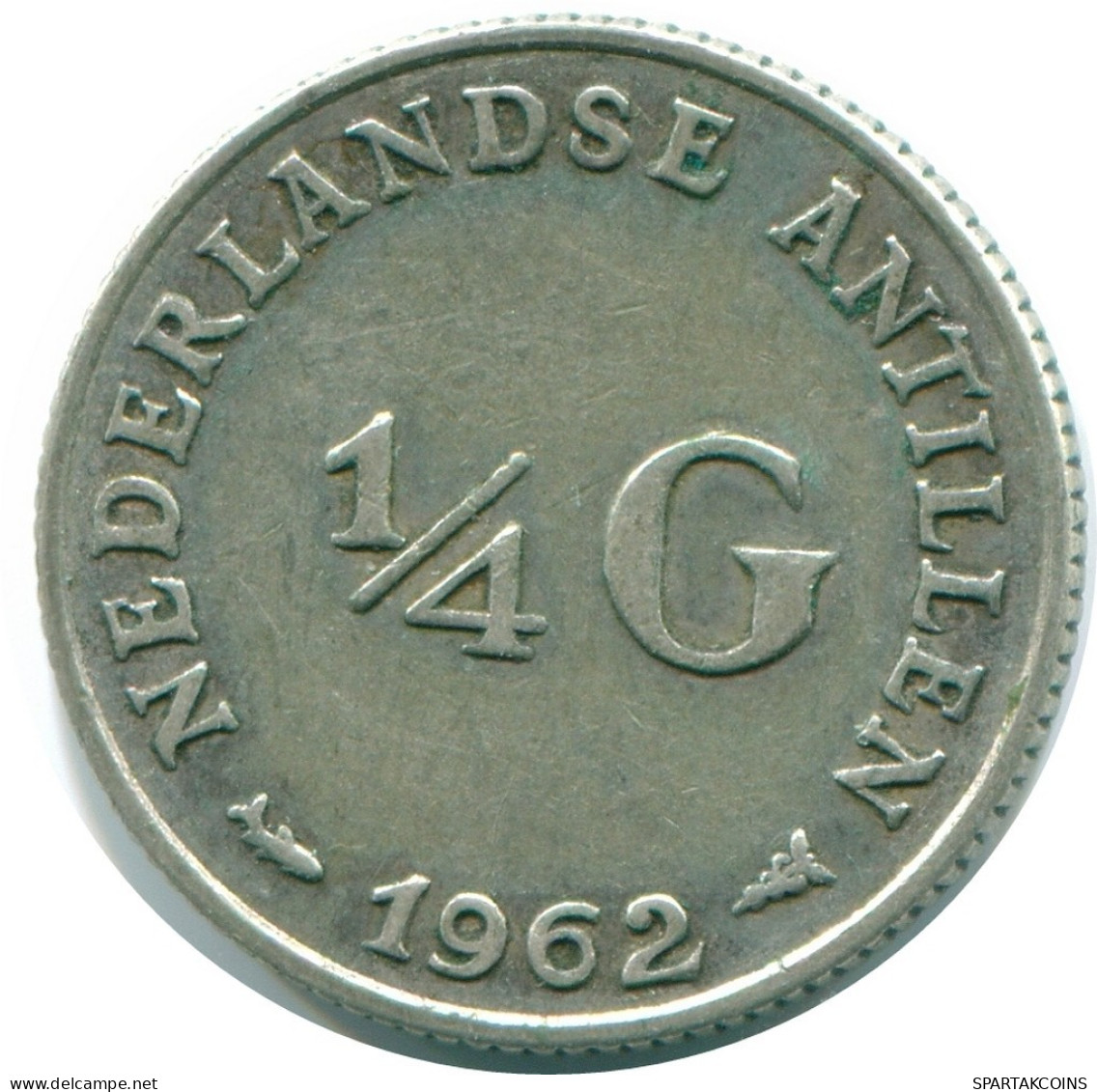 1/4 GULDEN 1962 NIEDERLÄNDISCHE ANTILLEN SILBER Koloniale Münze #NL11135.4.D.A - Antilles Néerlandaises
