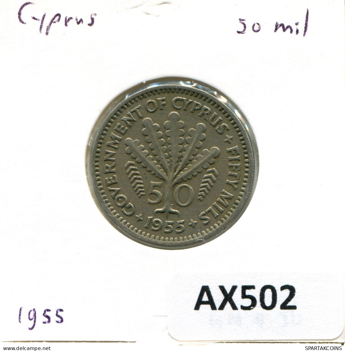 50 MILS 1955 CHYPRE CYPRUS Pièce #AX502.F.A - Chipre