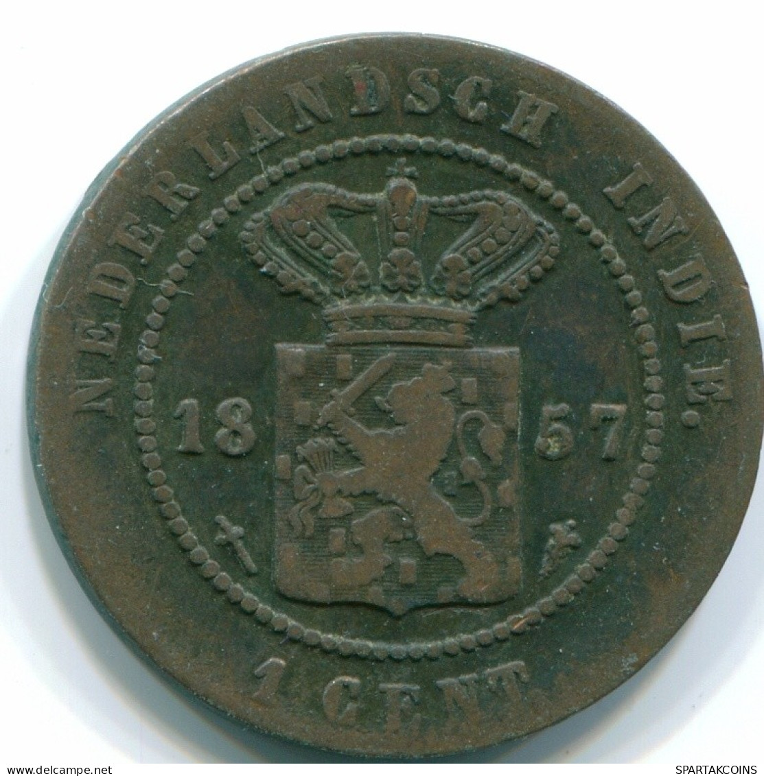 1 CENT 1857 NIEDERLANDE OSTINDIEN INDONESISCH Copper Koloniale Münze #S10047.D.A - Indes Néerlandaises