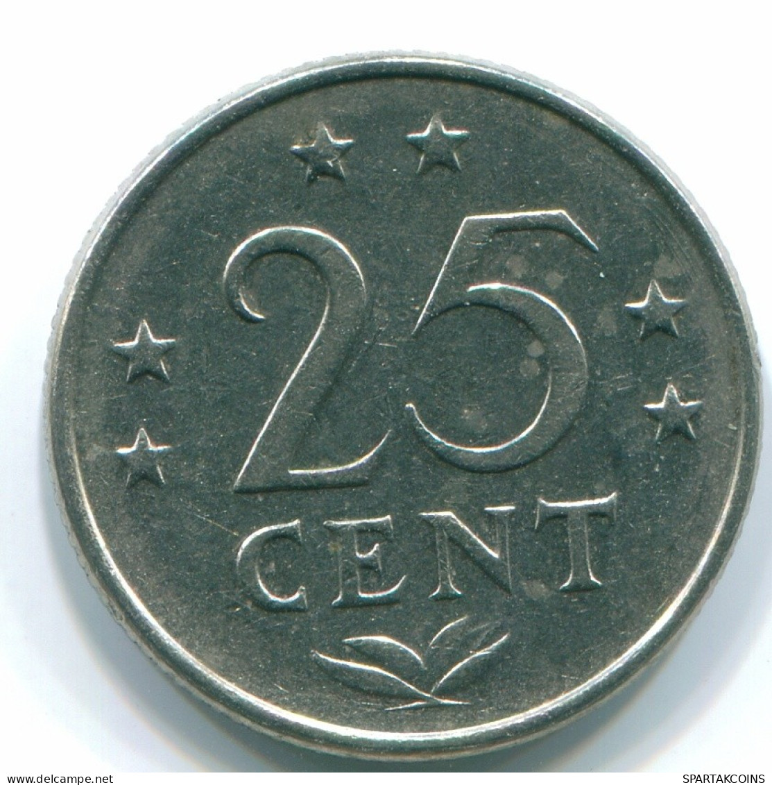 25 CENTS 1970 ANTILLAS NEERLANDESAS Nickel Colonial Moneda #S11444.E.A - Nederlandse Antillen