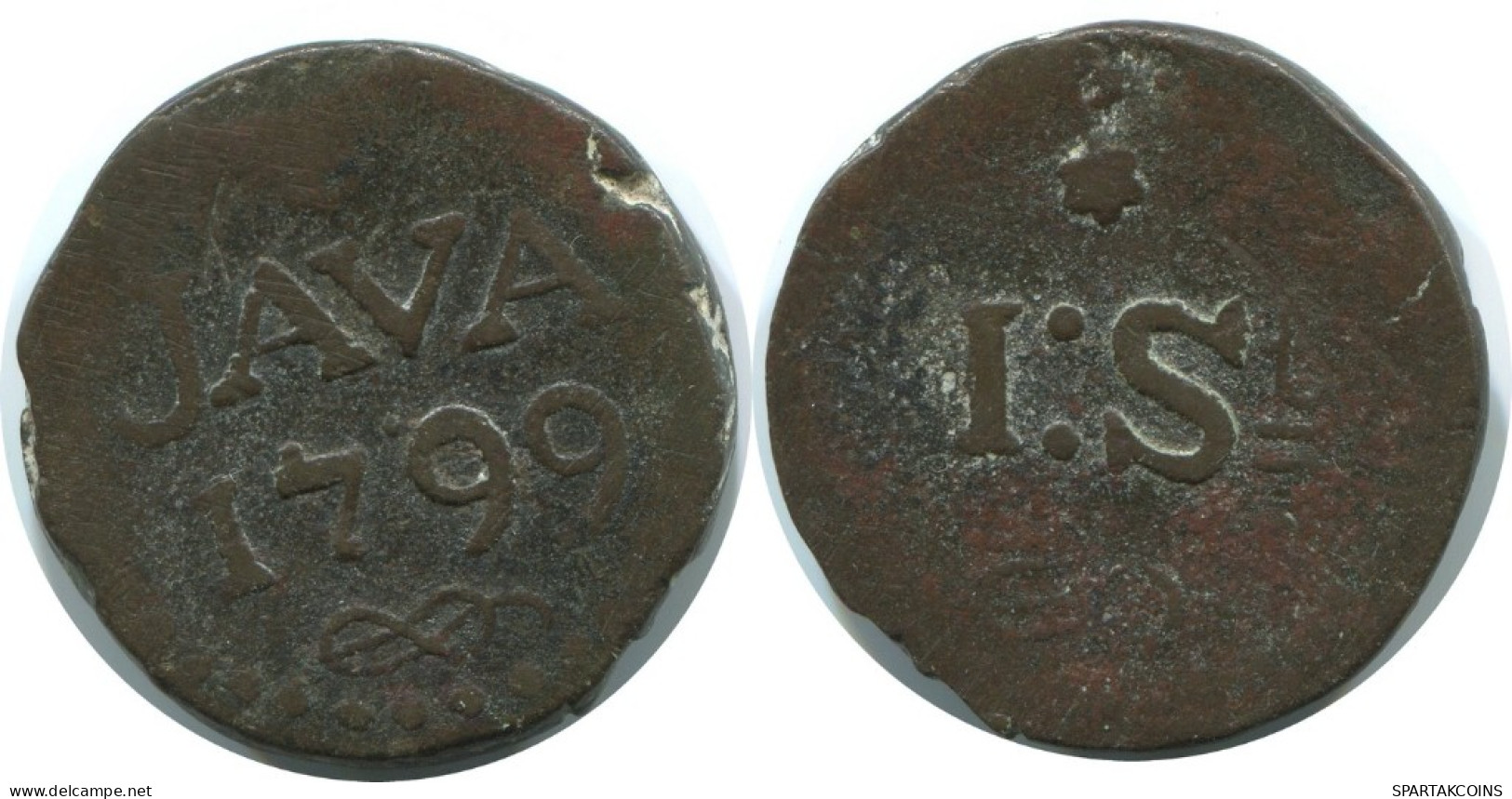 1799 JAVA VOC 1 STUIVER INDES ORIENTALES NÉERLANDAISES NEW YORK PENNY #AE828.27.F.A - Niederländisch-Indien