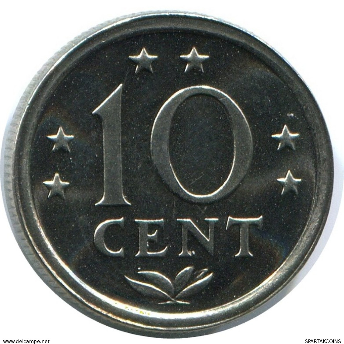 10 CENTS 1985 ANTILLAS NEERLANDESAS (From BU Mint Set) Moneda #AH114.E.A - Antillen (Niederländische)