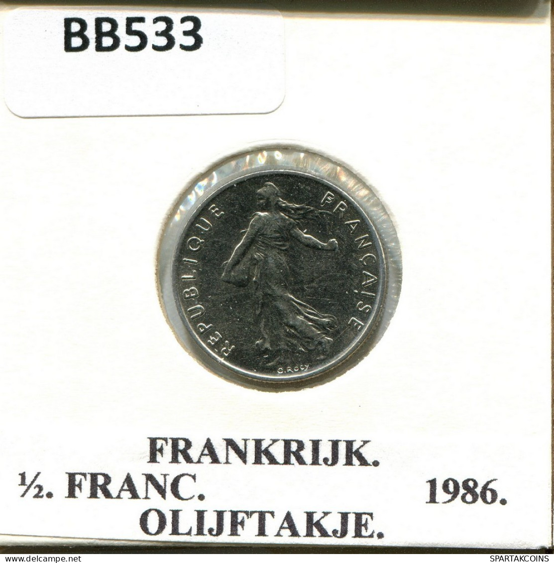 1/2 FRANC 1986 FRANKREICH FRANCE Französisch Münze #BB533.D.A - 1/2 Franc