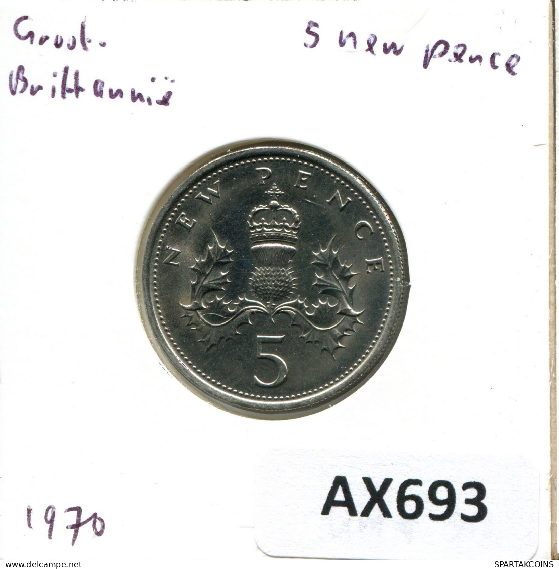 5 NEW PENCE 1970 UK GRANDE-BRETAGNE GREAT BRITAIN Pièce #AX693.F.A - Other & Unclassified