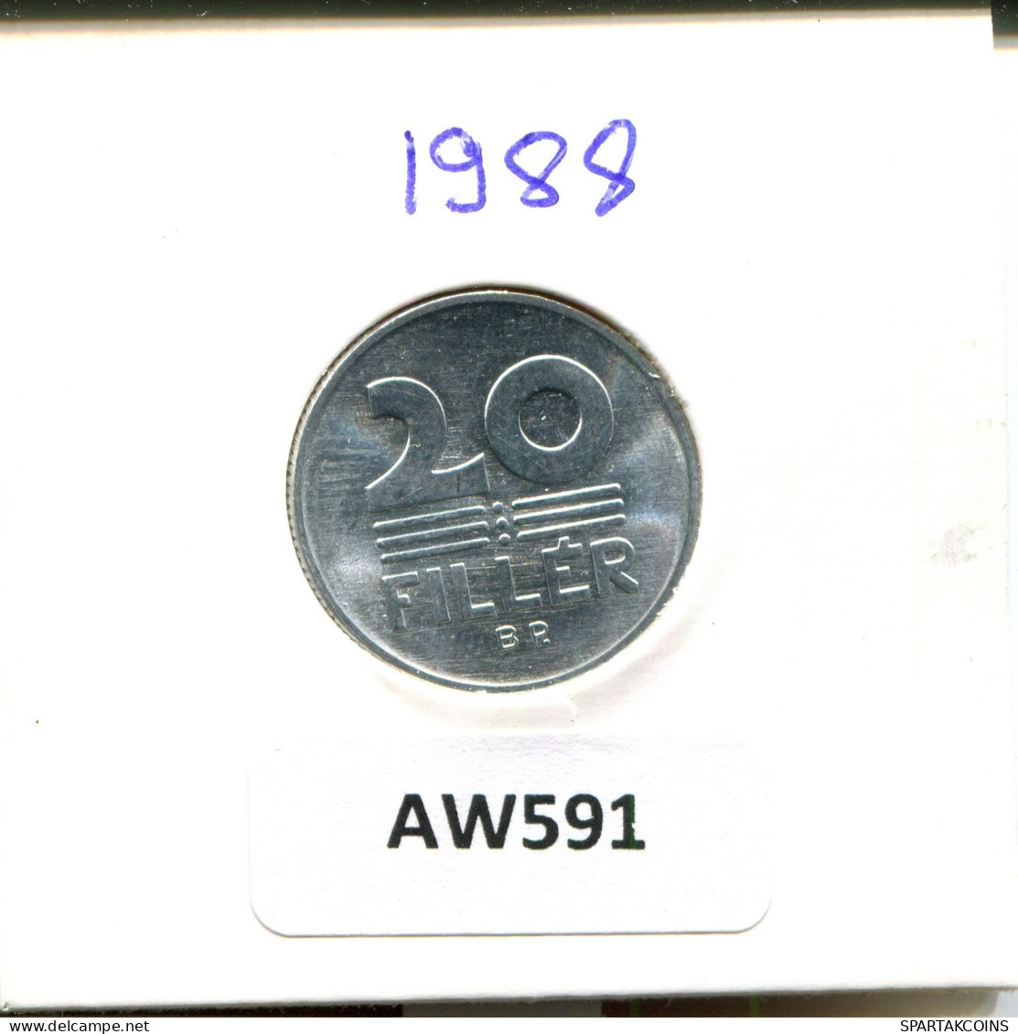 20 FILLER 1988 HUNGRÍA HUNGARY Moneda #AW591.E.A - Hongarije