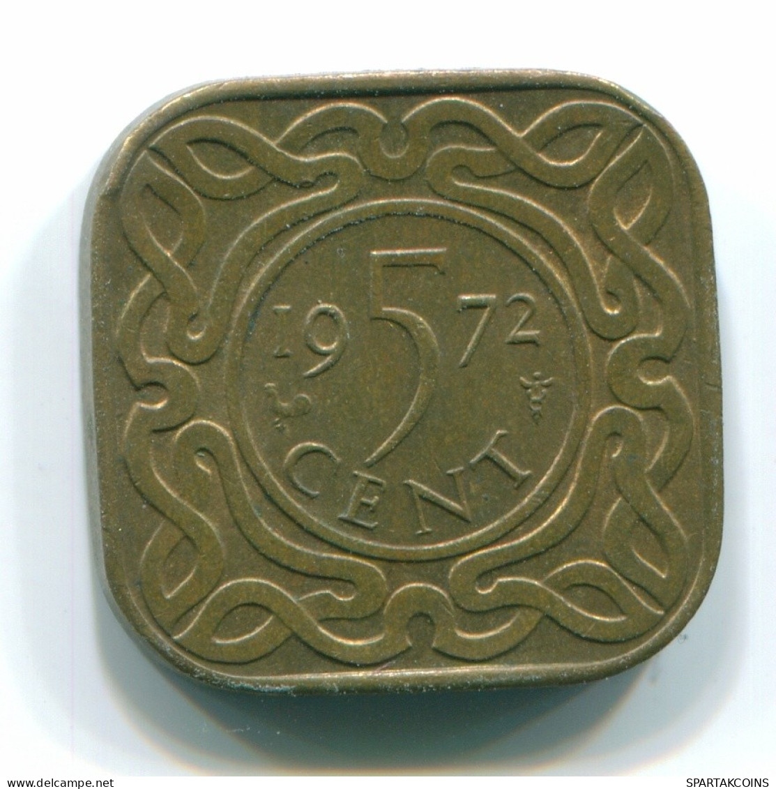 5 CENTS 1972 SURINAME Netherlands Nickel-Brass Colonial Coin #S12986.U.A - Surinam 1975 - ...