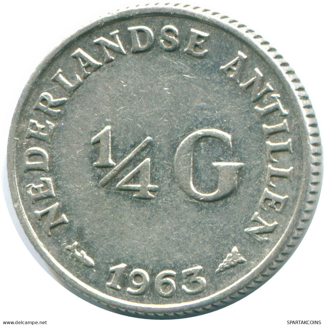 1/4 GULDEN 1962 ANTILLES NÉERLANDAISES ARGENT Colonial Pièce #NL11179.4.F.A - Niederländische Antillen
