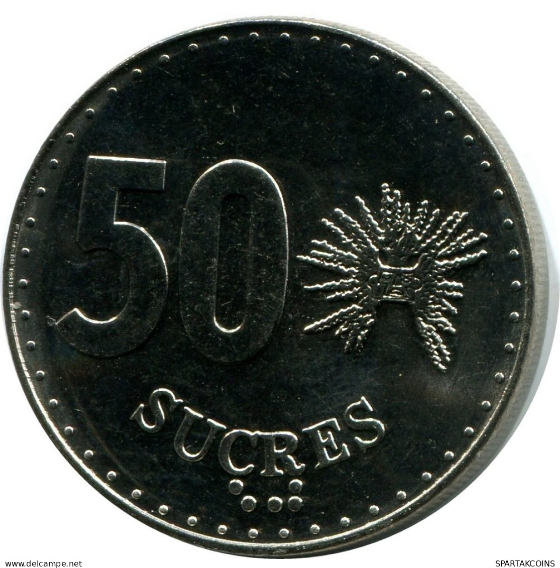 50 SUCRE 1991 ECUADOR UNC Coin #M10153.U.A - Ecuador