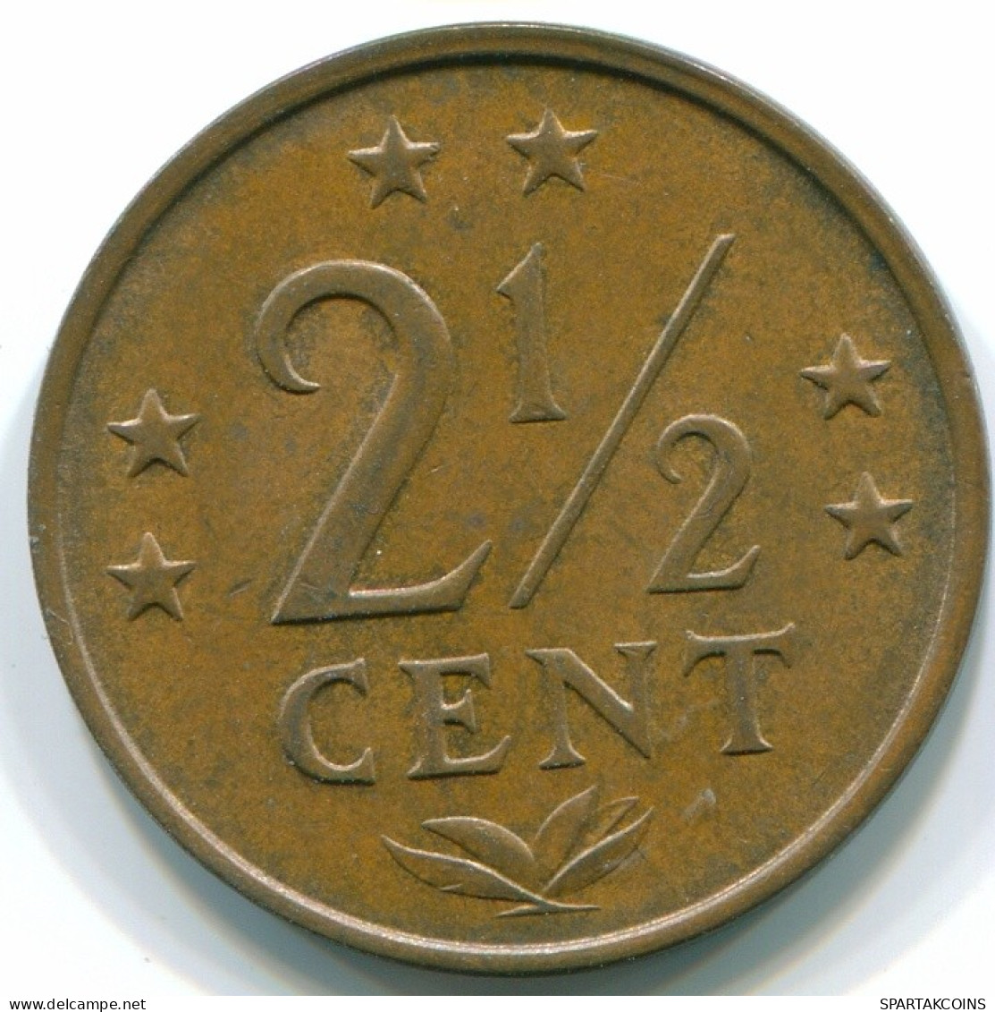 2 1/2 CENT 1976 ANTILLES NÉERLANDAISES Bronze Colonial Pièce #S10525.F.A - Antilles Néerlandaises