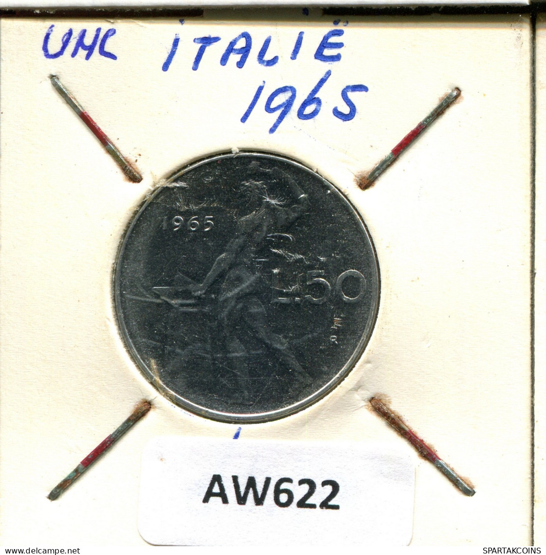 50 LIRE 1965 ITALIE ITALY Pièce #AW622.F.A - 50 Lire
