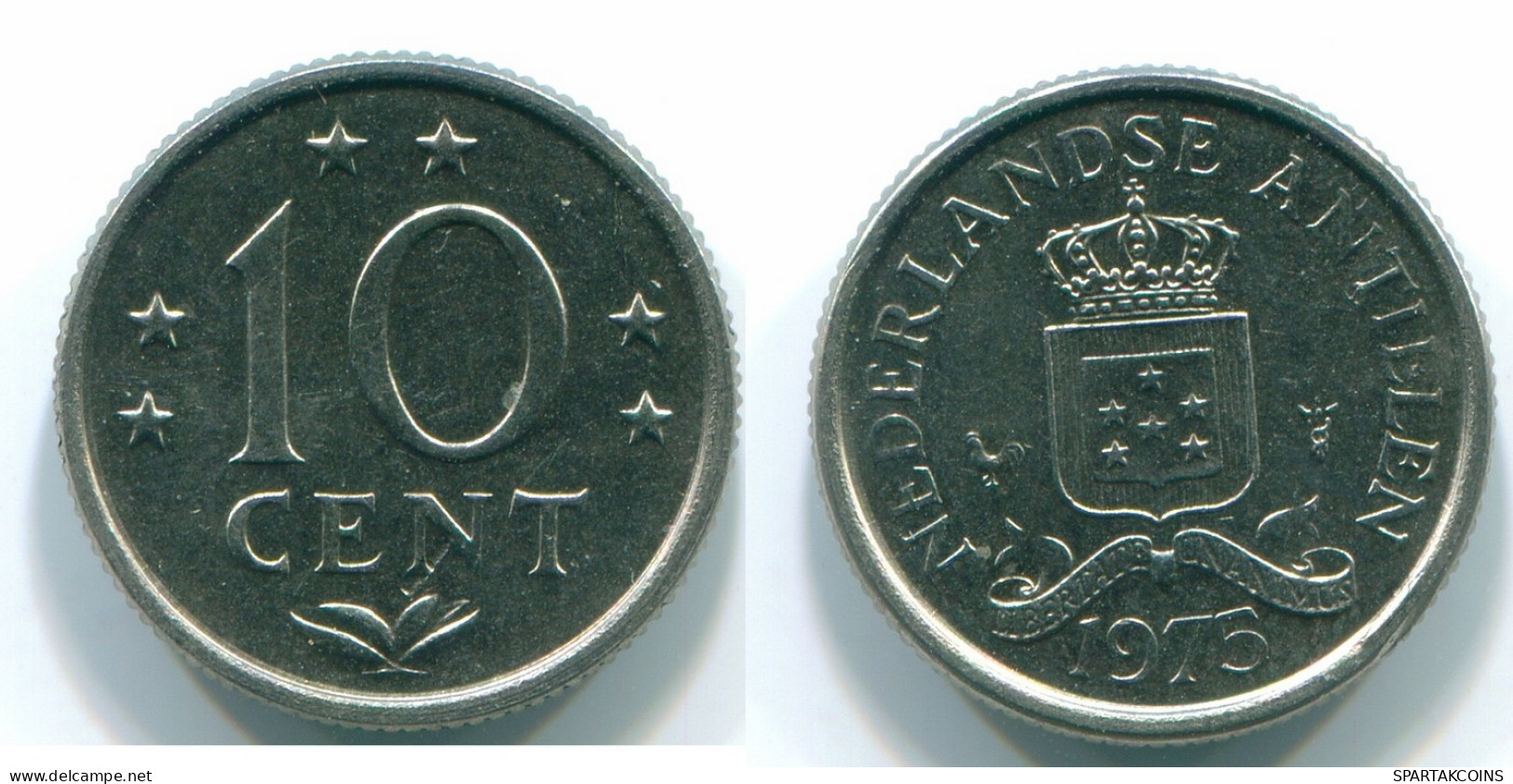 10 CENTS 1976 ANTILLES NÉERLANDAISES Nickel Colonial Pièce #S13735.F.A - Antillas Neerlandesas