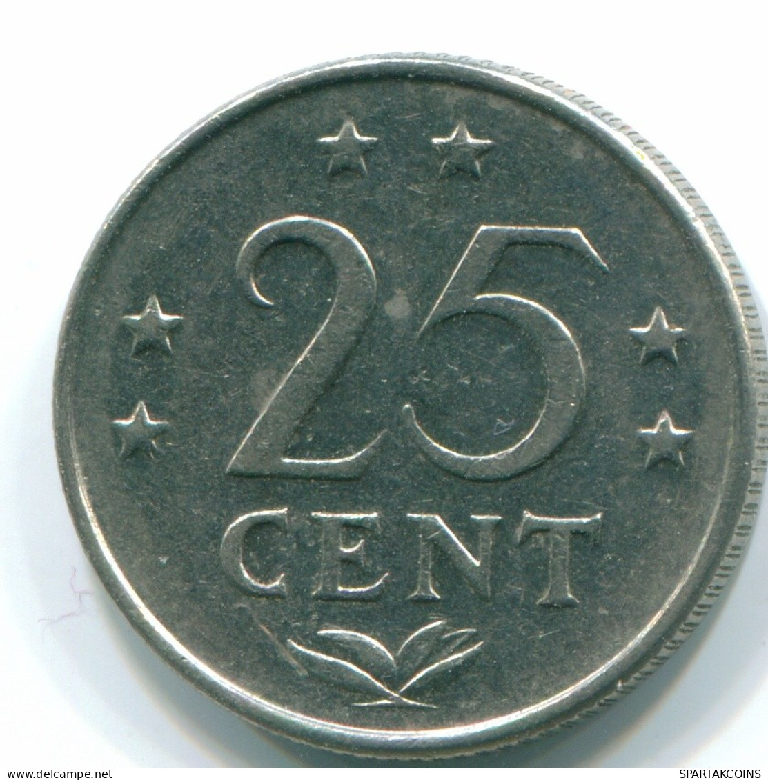 25 CENTS 1971 ANTILLAS NEERLANDESAS Nickel Colonial Moneda #S11497.E.A - Niederländische Antillen