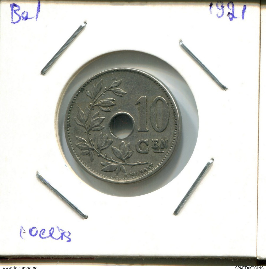 10 CENTIMES 1921 BELGIQUE BELGIUM Pièce #AU601.F.A - 10 Cents