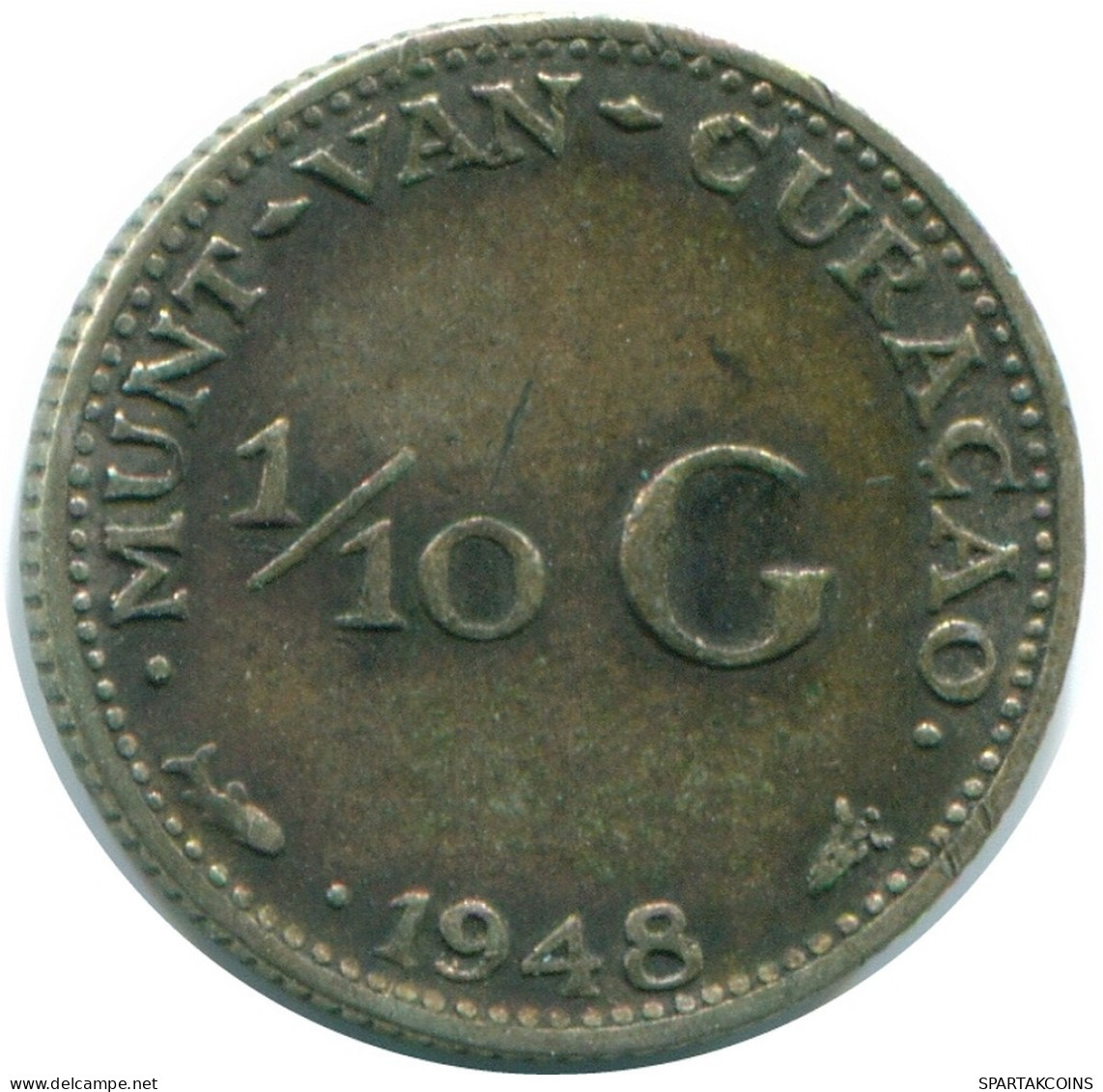 1/10 GULDEN 1948 CURACAO NIEDERLANDE SILBER Koloniale Münze #NL12031.3.D.A - Curacao