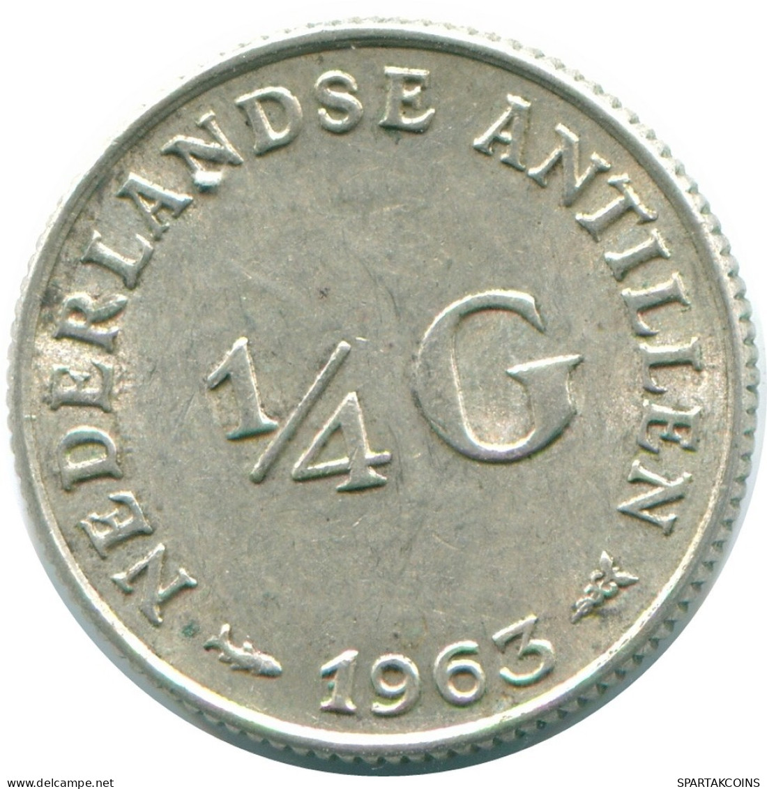 1/4 GULDEN 1962 ANTILLAS NEERLANDESAS PLATA Colonial Moneda #NL11186.4.E.A - Netherlands Antilles