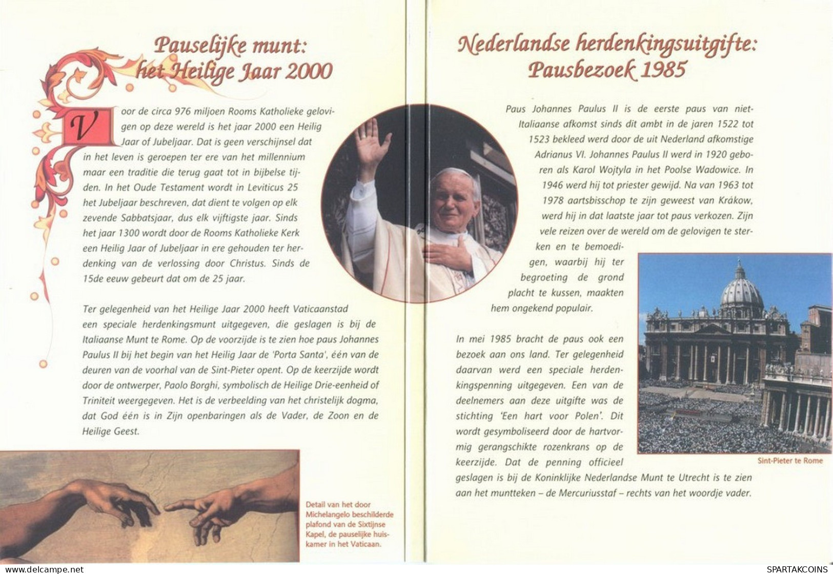 VATICANO VATICAN 2000 LIRE PLATA 2000 NEERLANDÉS MEDAL #SET1065.7.E.A - Nieuwe Sets & Testkits