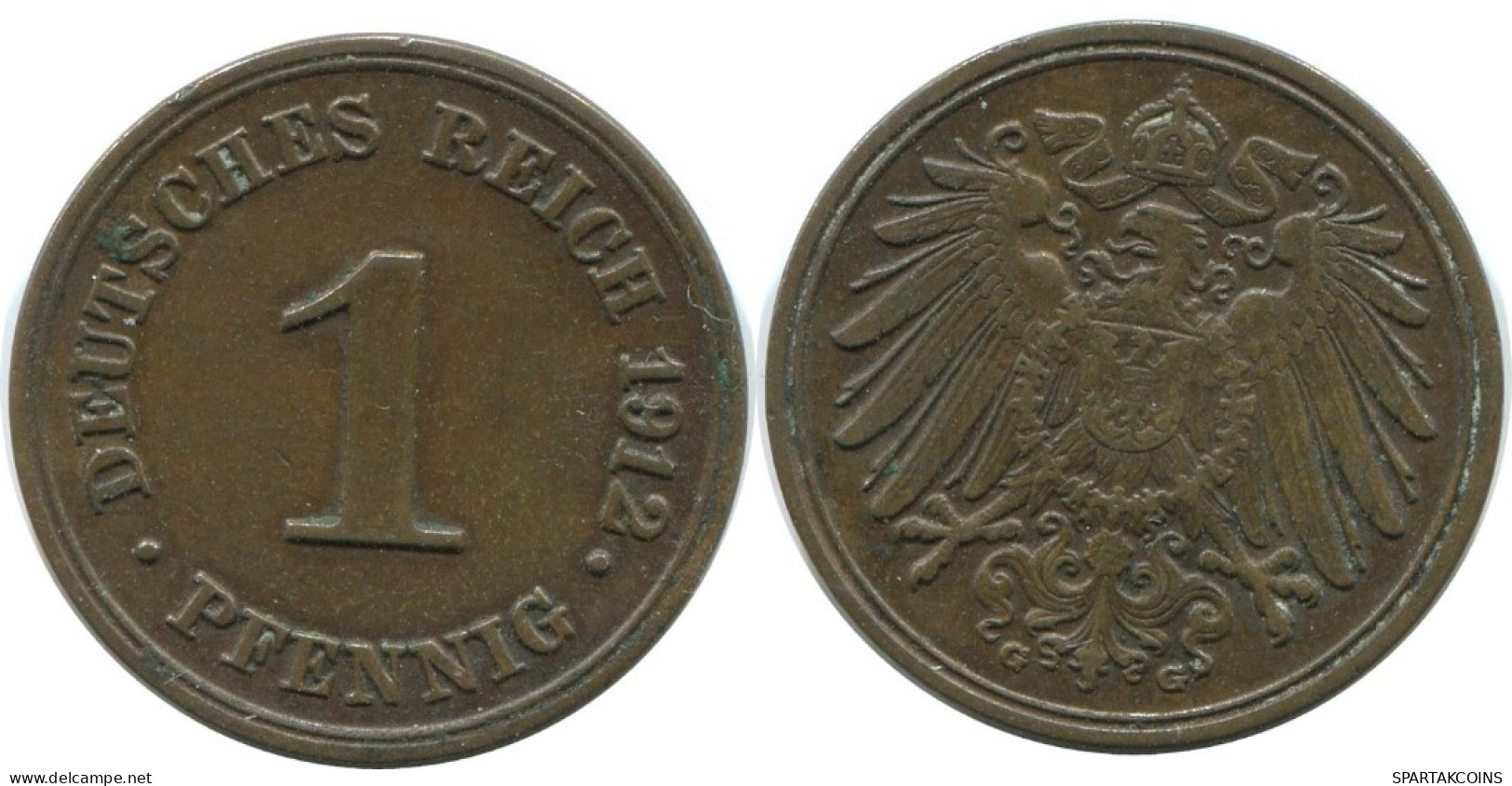 1 PFENNIG 1912 G ALLEMAGNE Pièce GERMANY #AE591.F.A - 1 Pfennig