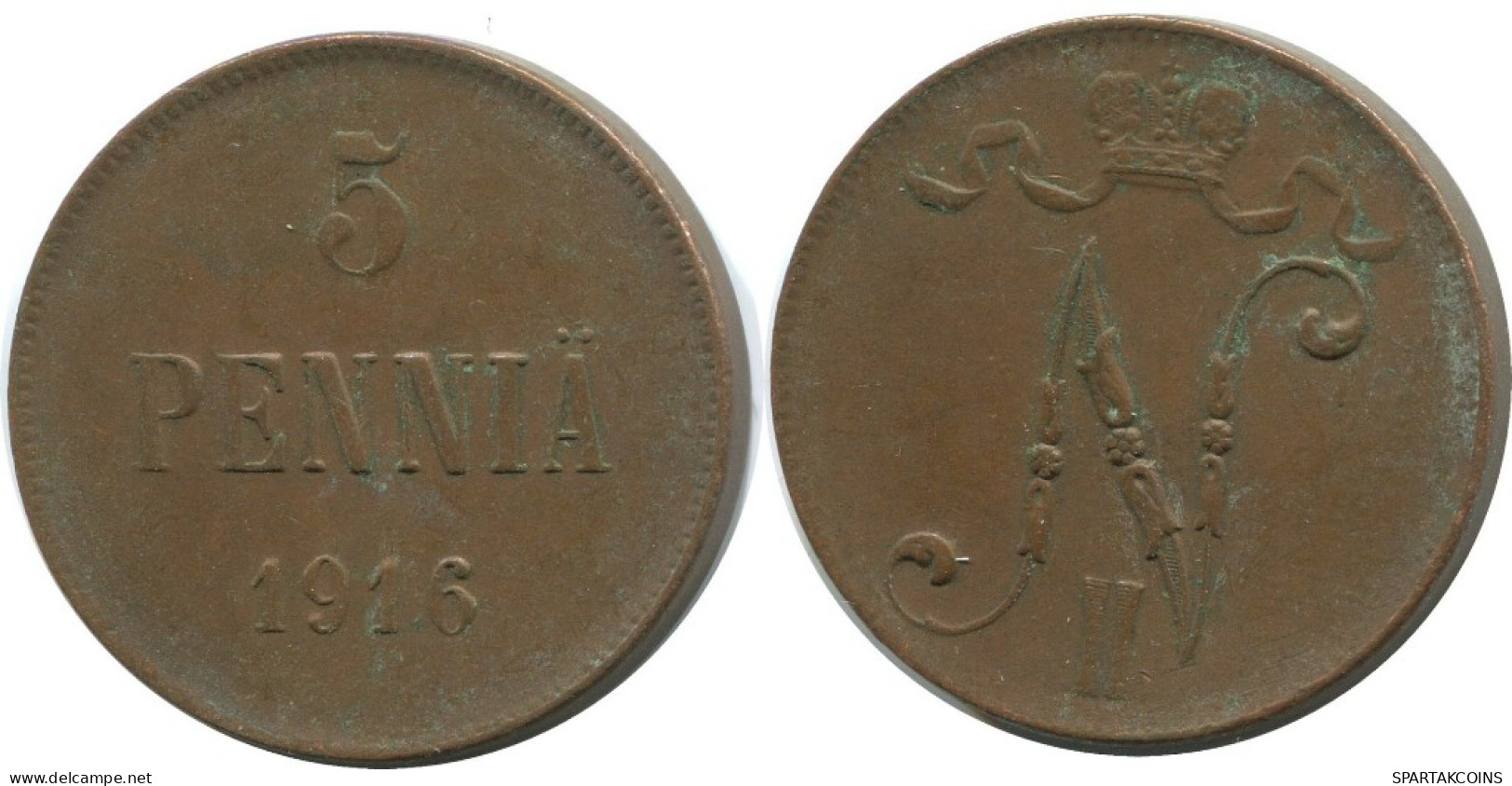 5 PENNIA 1916 FINLANDIA FINLAND Moneda RUSIA RUSSIA EMPIRE #AB171.5.E.A - Finland