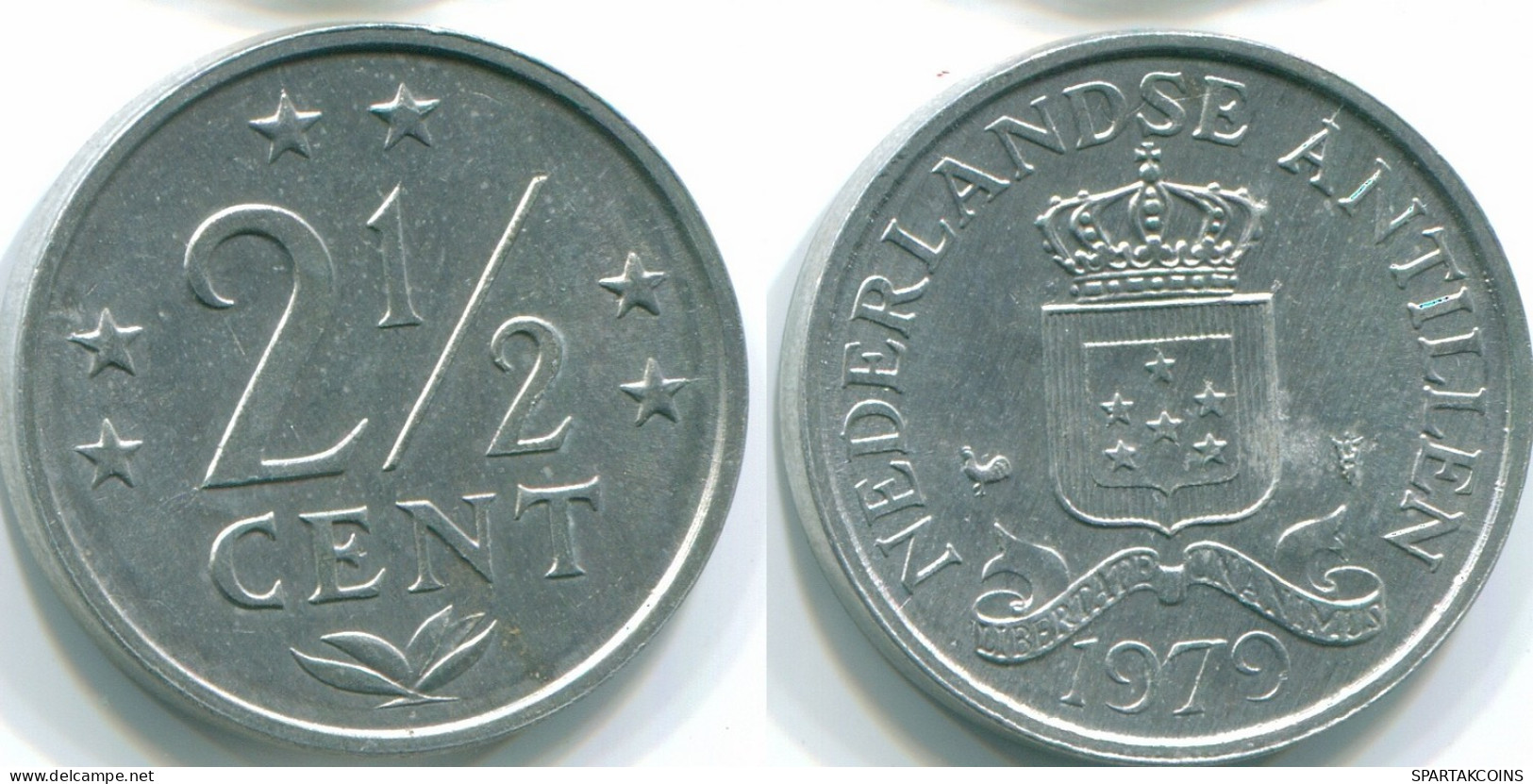 2 1/2 CENT 1979 NETHERLANDS ANTILLES Aluminium Colonial Coin #S10567.U.A - Niederländische Antillen