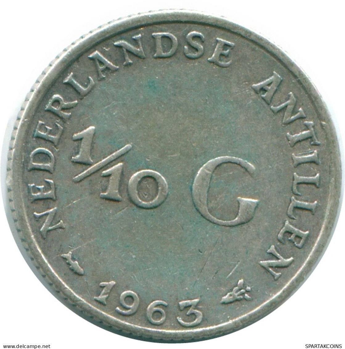 1/10 GULDEN 1963 NETHERLANDS ANTILLES SILVER Colonial Coin #NL12573.3.U.A - Nederlandse Antillen