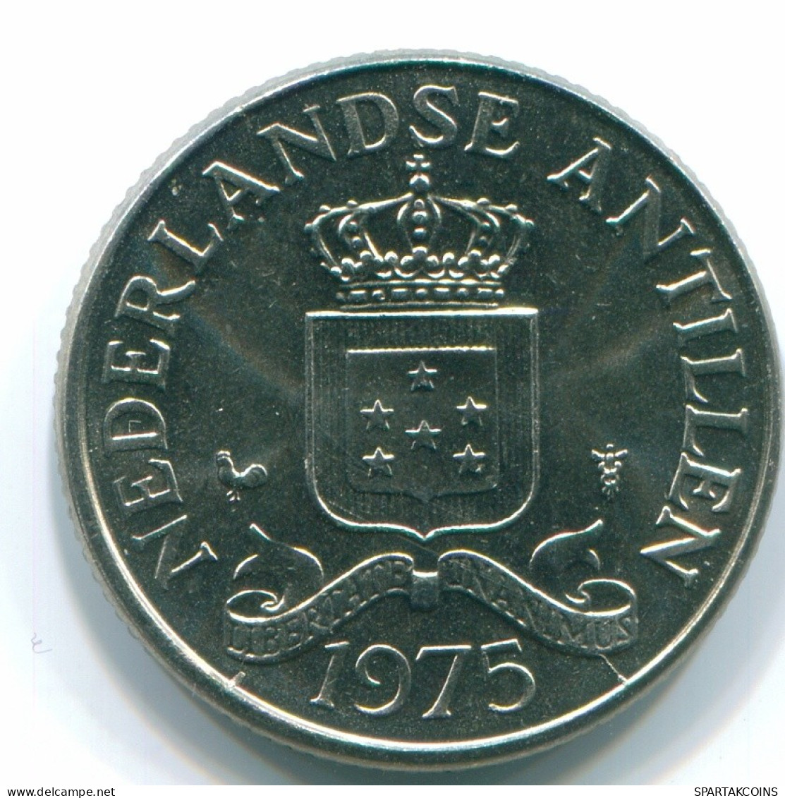 25 CENTS 1975 ANTILLAS NEERLANDESAS Nickel Colonial Moneda #S11619.E.A - Netherlands Antilles