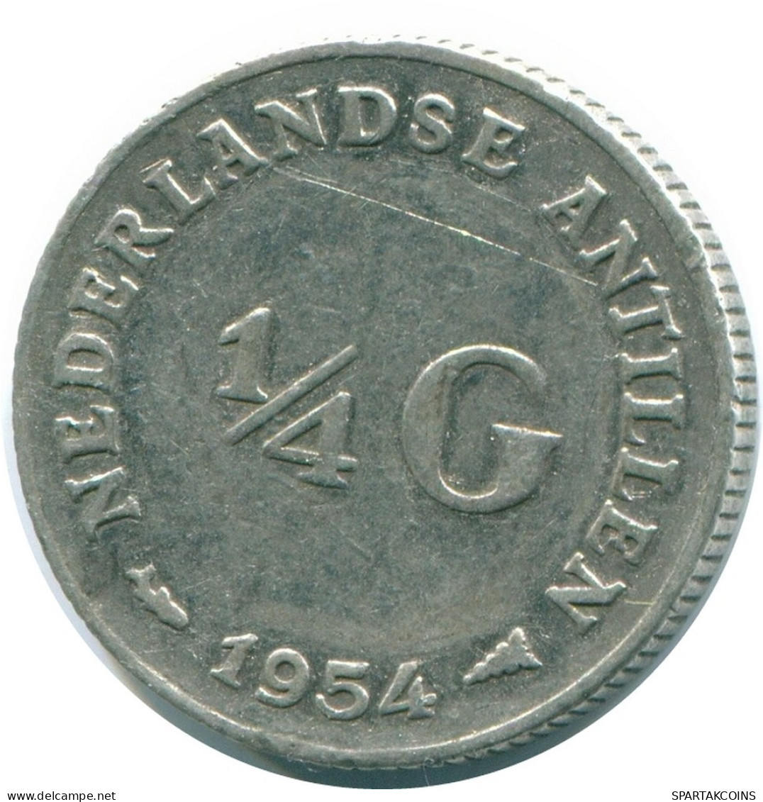 1/4 GULDEN 1954 ANTILLAS NEERLANDESAS PLATA Colonial Moneda #NL10866.4.E.A - Nederlandse Antillen