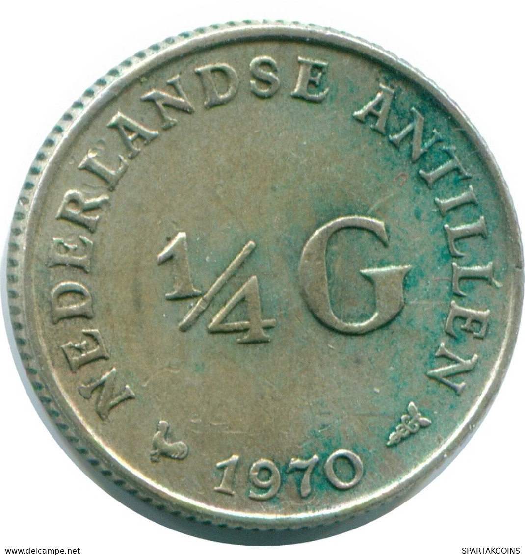 1/4 GULDEN 1970 ANTILLAS NEERLANDESAS PLATA Colonial Moneda #NL11698.4.E.A - Antilles Néerlandaises