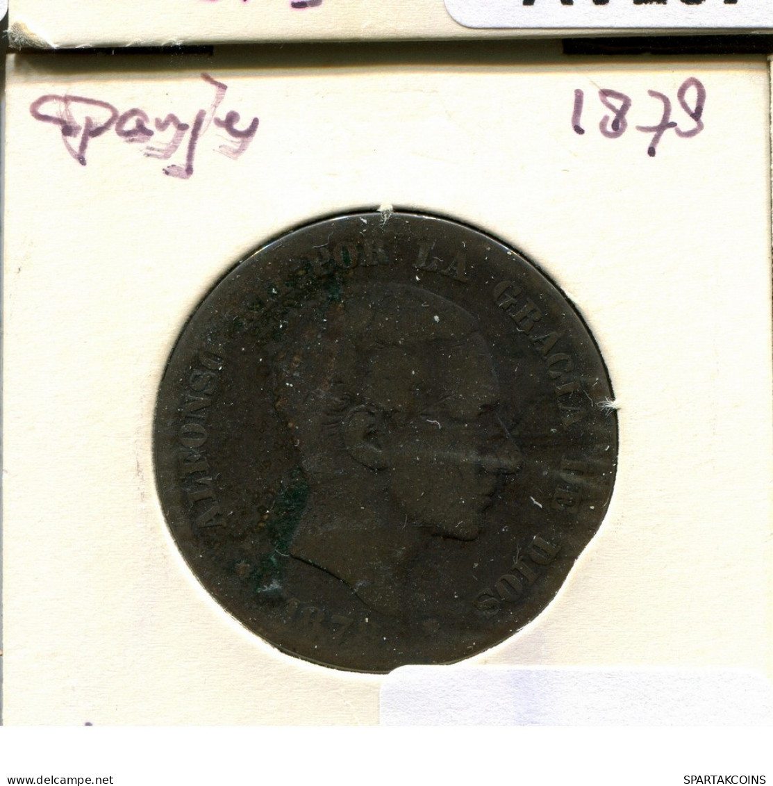 10 CENTIMOS 1878 SPAIN Coin #AV108.U.A - Other & Unclassified