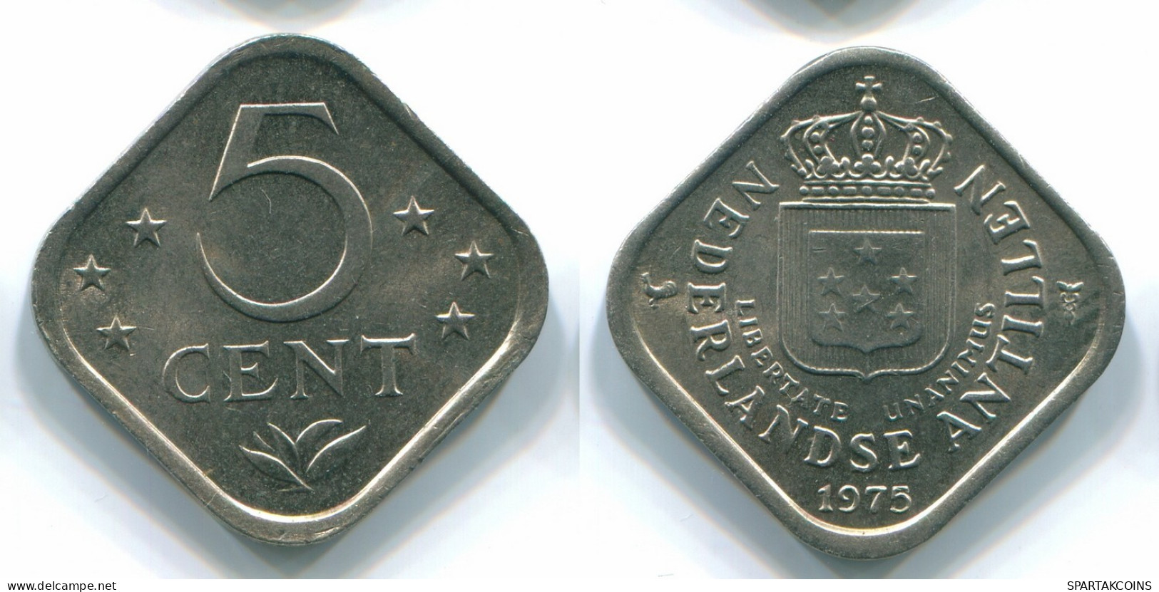 5 CENTS 1975 ANTILLAS NEERLANDESAS Nickel Colonial Moneda #S12233.E.A - Antilles Néerlandaises