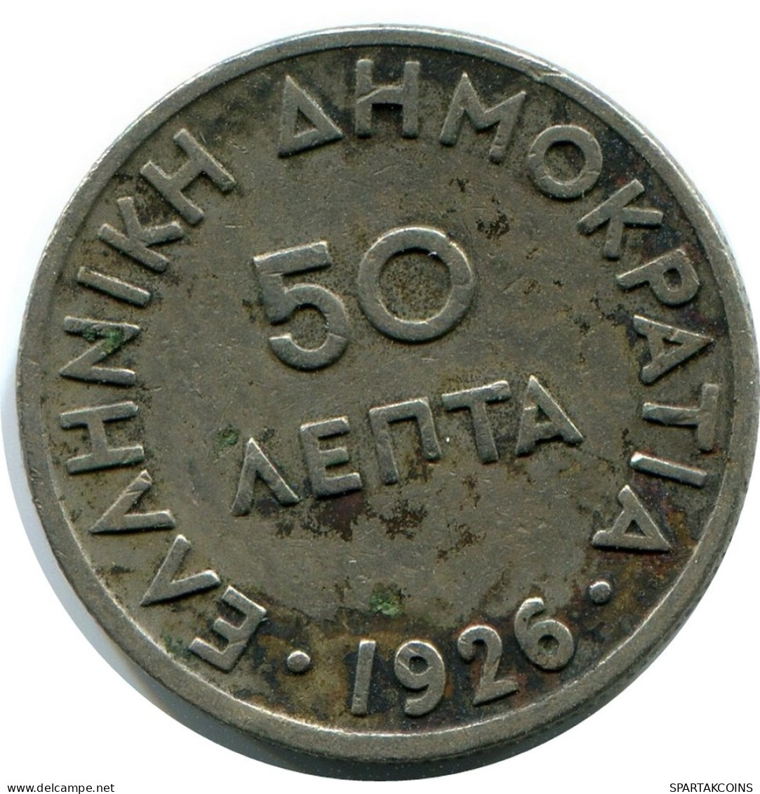 50 LEPTA 1926 GRIECHENLAND GREECE Münze #AX890.D.A - Greece