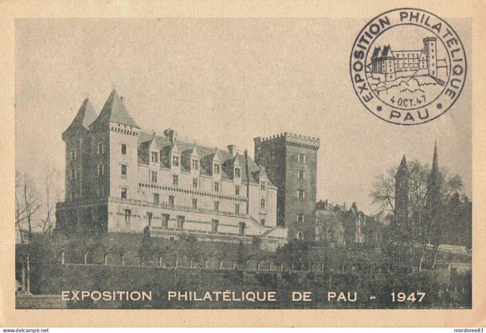 EXPOSITION PHILATELIQUE DE PAU 1947 / 2 SCANS / VERSO 5 BLASONS - 1921-1960: Période Moderne